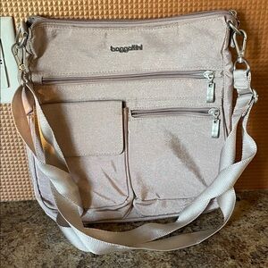 Baggallini Blush Pink Crossbody Organizer Bag